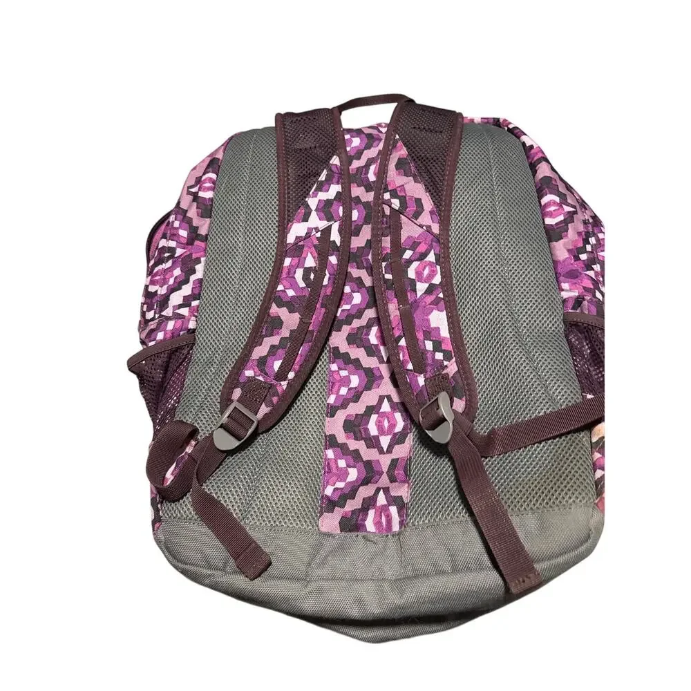 Lands' End ClassMate Large TechPack Backpack Purple Pink Geometric